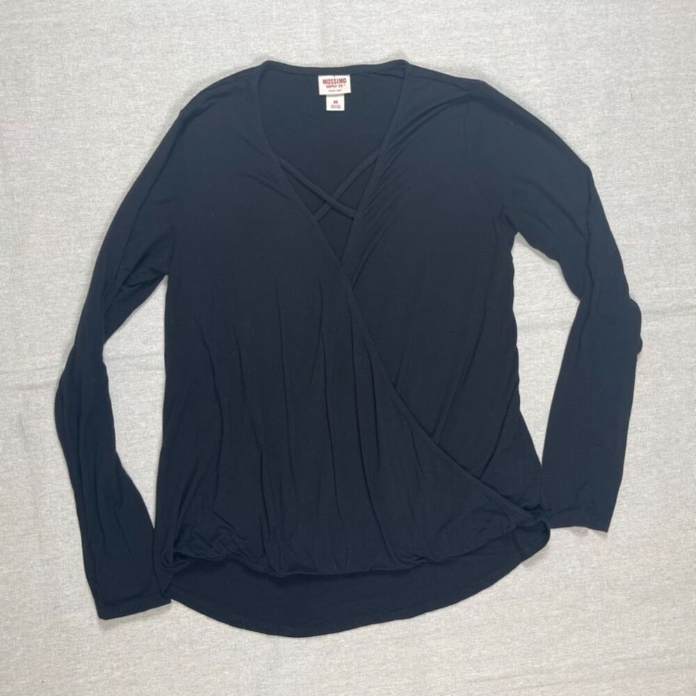 Mossimo Supply Co. | Black Surplice Long Sleeve Top | XS
